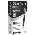 Orbitz Retractable Gel Pen, Medium, 0.7mm, Dozen