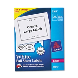 Avery® White Laser Full Sheet Shipping Labels w/ TrueBlock 8.5X11 (100/bx)