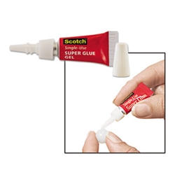 Scotch Single Use Super Glue, 1/2 Gram Tube, No-Run Gel, 4/Pack